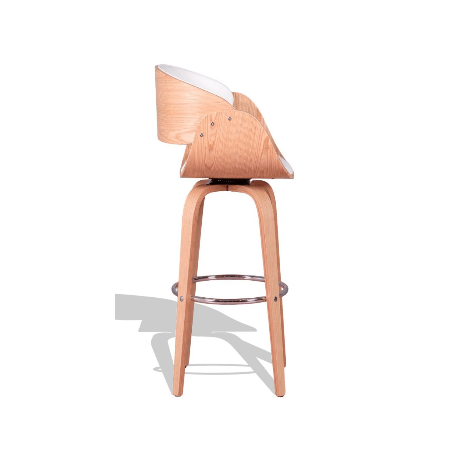 Tabouret Burrow en bois d'érable et coussin en similicuir