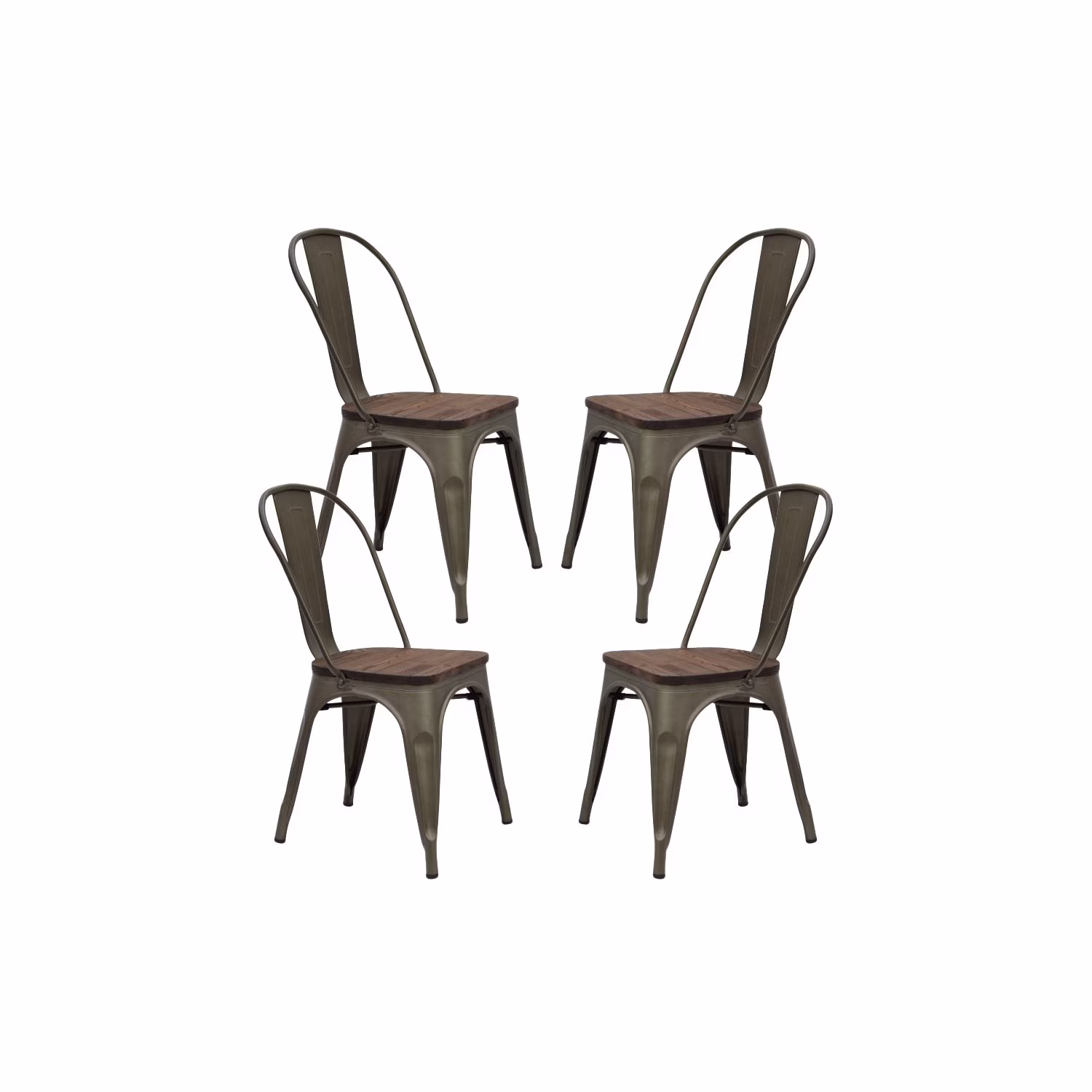 Pack 4 chaises Moulin en rotin synthétique