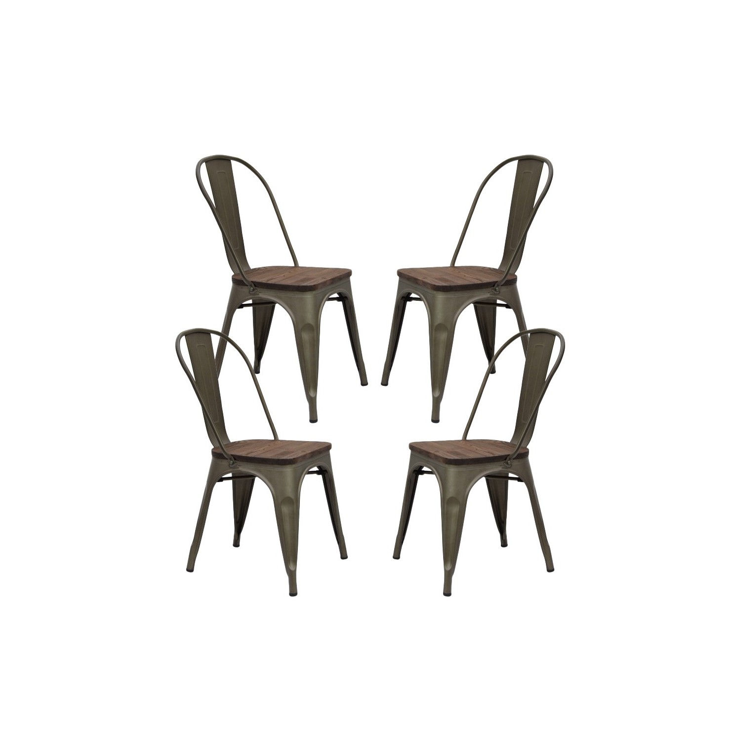 Pack 4 Moulin stoelen in synthetisch rotan
