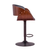 Tabouret Burrow Lift en bois de noyer et coussin en simili cuir
