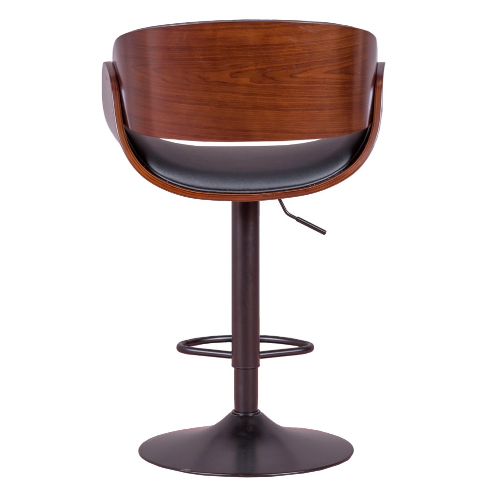 Tabouret Burrow Lift en bois de noyer et coussin en simili cuir