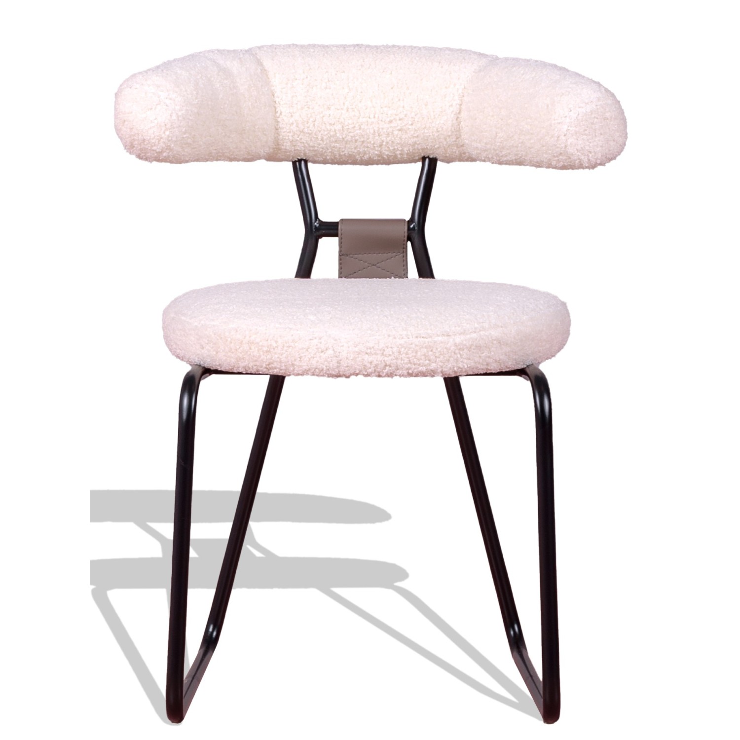 Sedia di design Oxford rivestita in bouclé