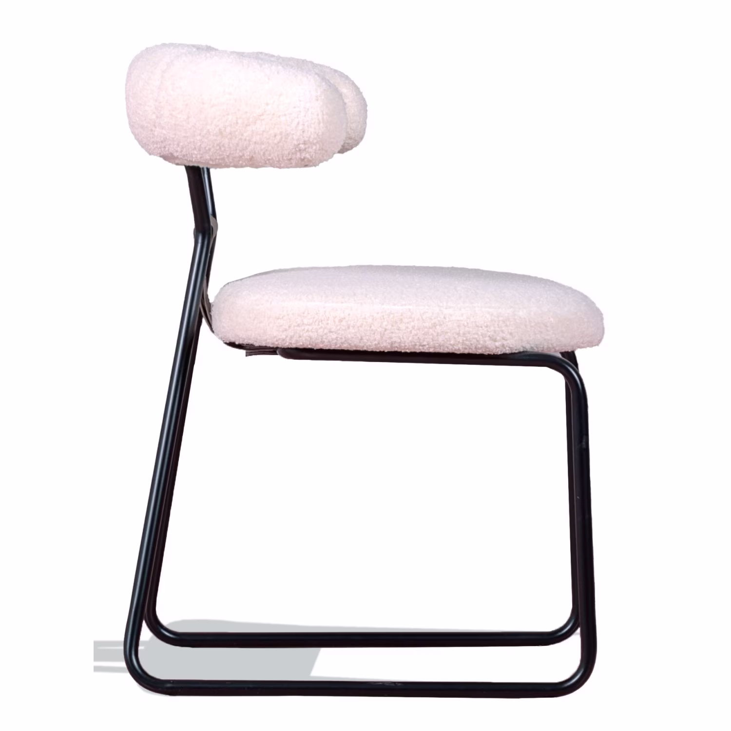 Chaise design Oxford tapissée en bouclé