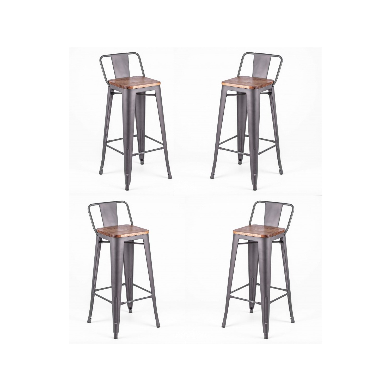 Industriell pall Bistro LB Wood