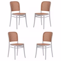 Pack 4 chaises Moulin en rotin synthétique