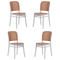 Pack 4 Moulin chairs in synthetic rattan
