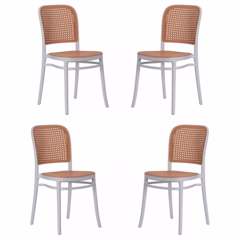 Pack 4 chaises Moulin en rotin synthétique