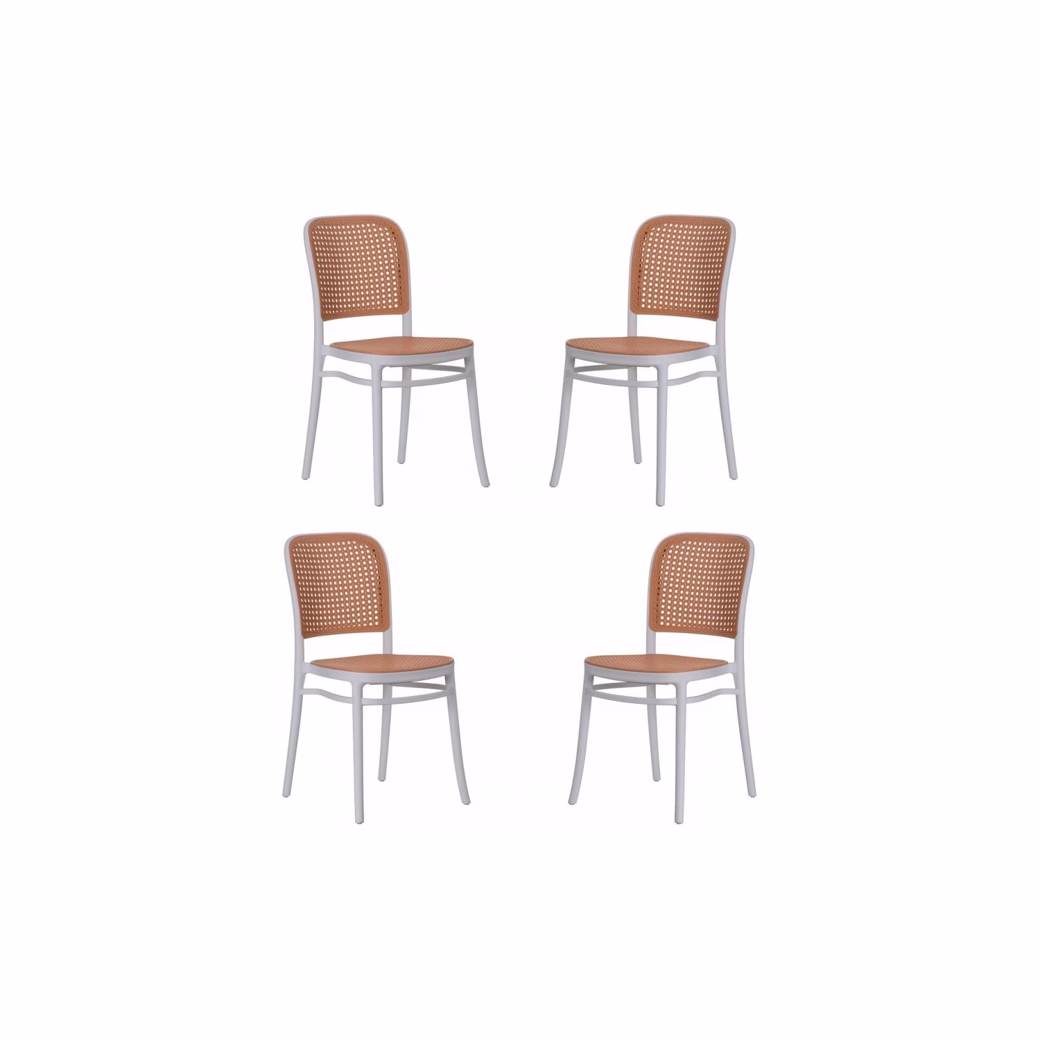 Pack 4 chaises Moulin en rotin synthétique
