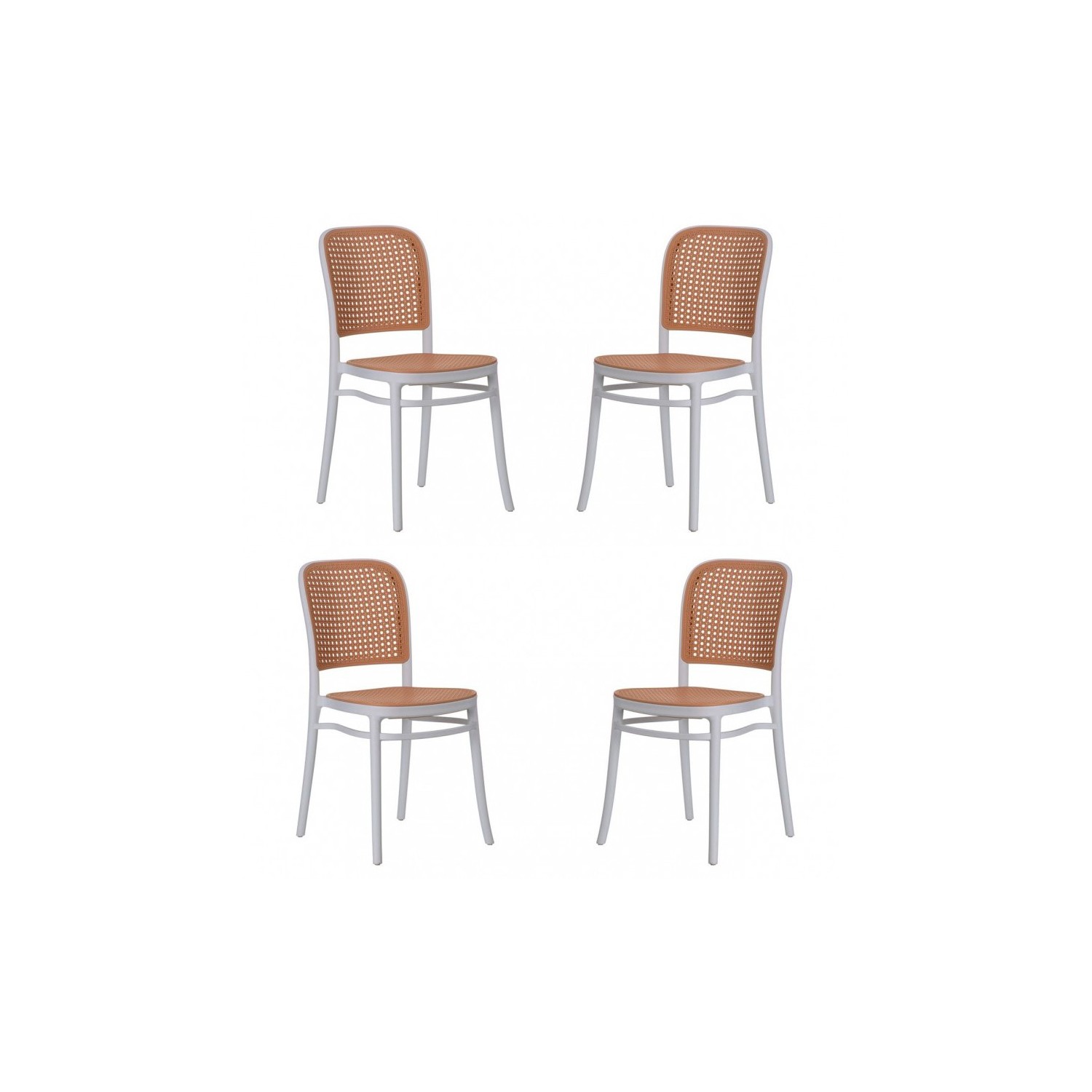 Pack 4 Moulin chairs in synthetic rattan