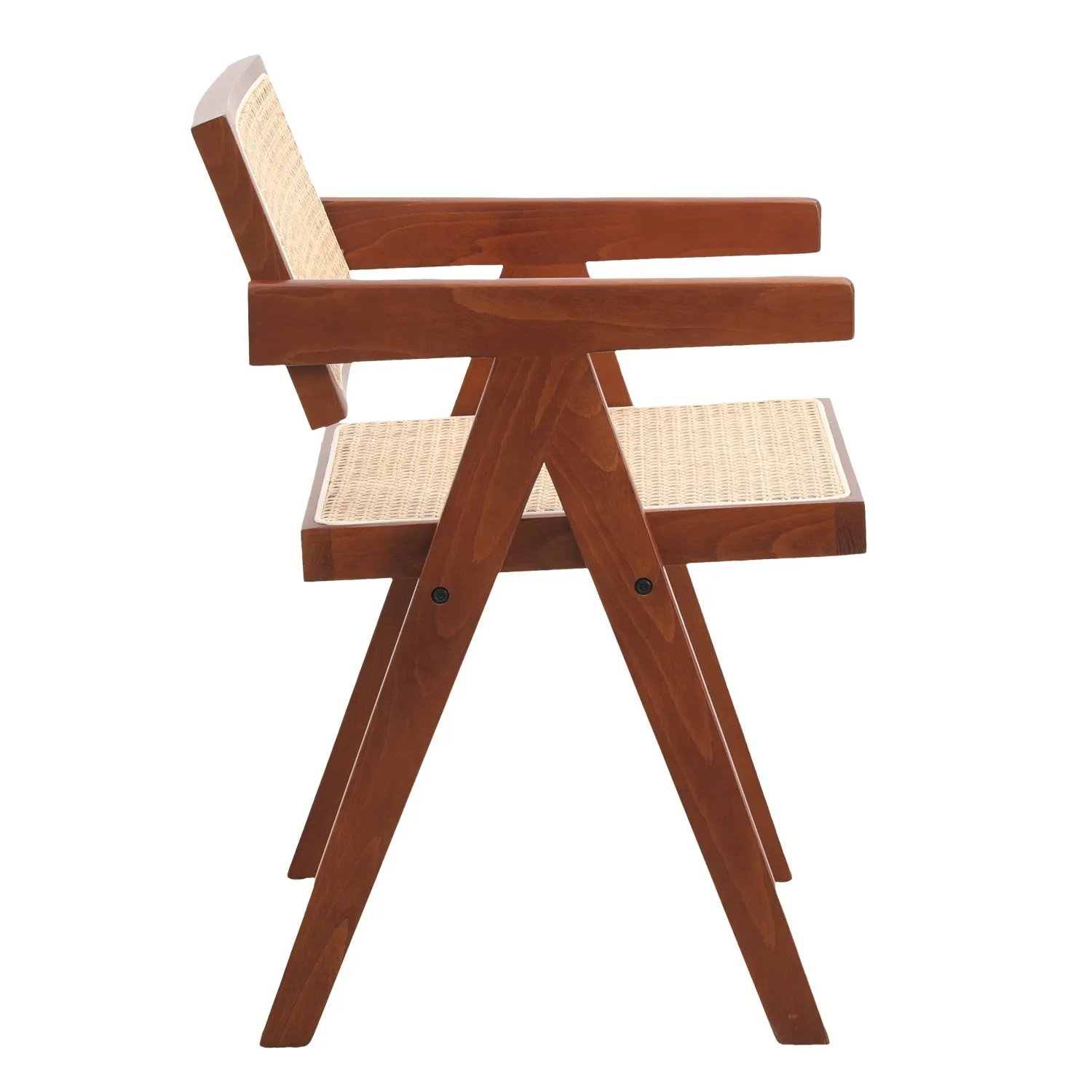 Réplique de la chaise Chandigarh avec accoudoirs du designer Pierre Jeanneret 