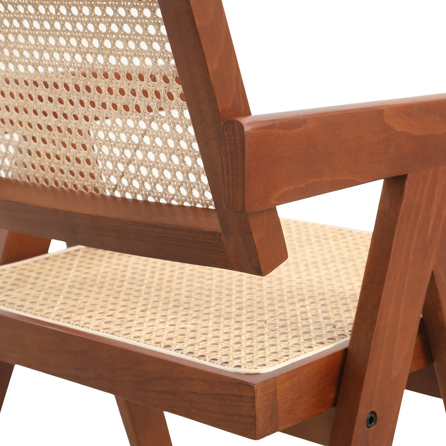 Réplique de la chaise Chandigarh avec accoudoirs du designer Pierre Jeanneret 