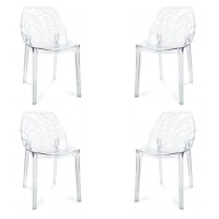 PACK 4 CADEIRAS VEGTAL TRANSPARENTES