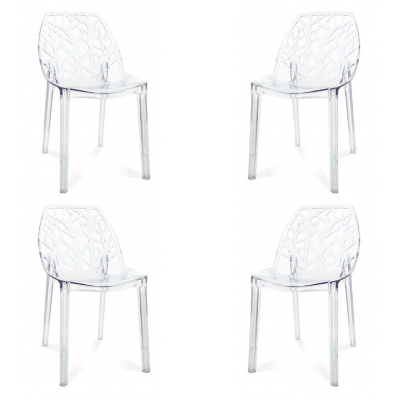 PACK 4 CHAISES VEGTALES TRANSPARENTES