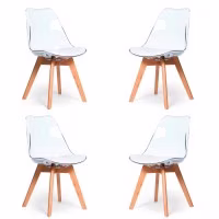 PACK 4 CHAISES VERONA TRANSPARENTES