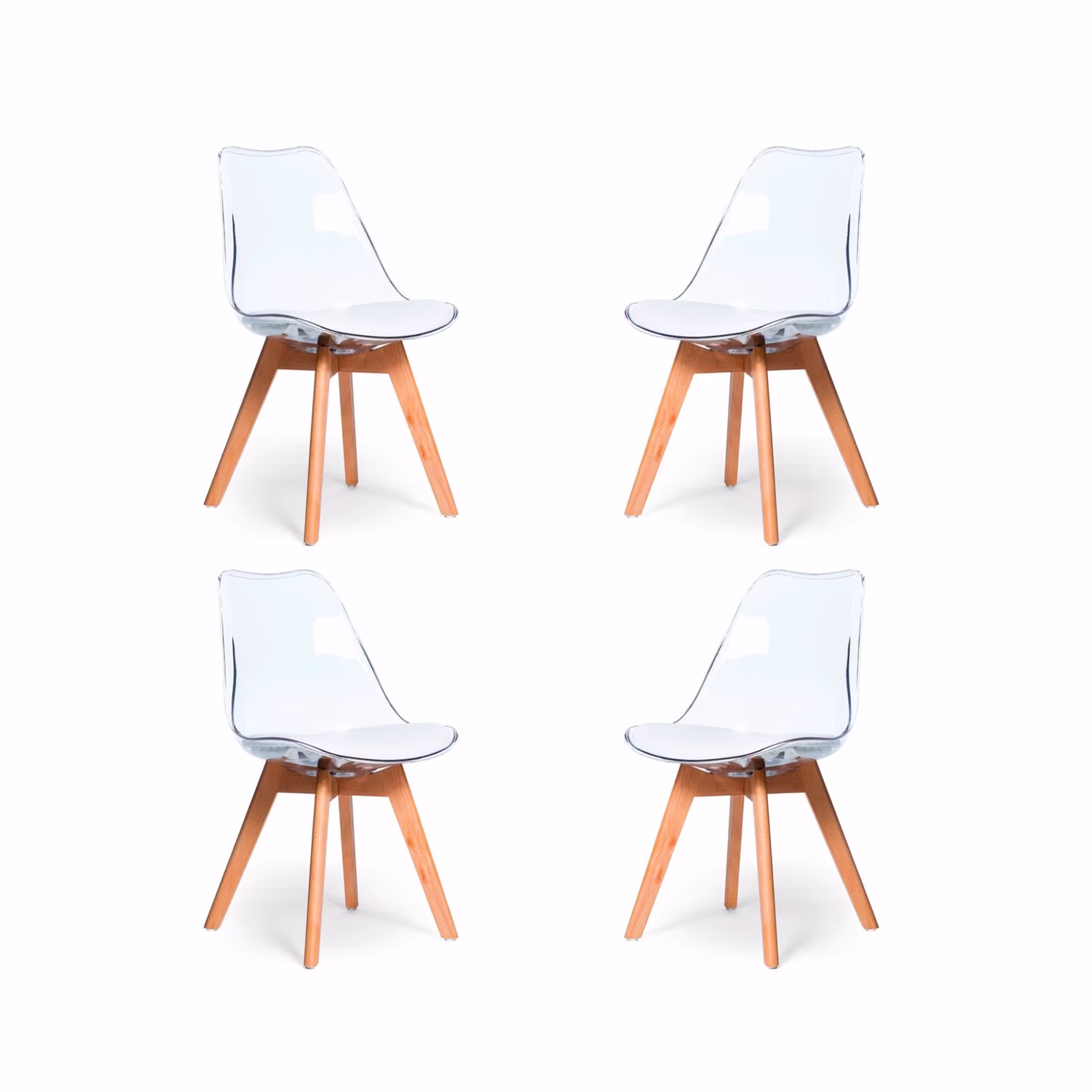 PACK 4 CHAISES VERONA TRANSPARENTES