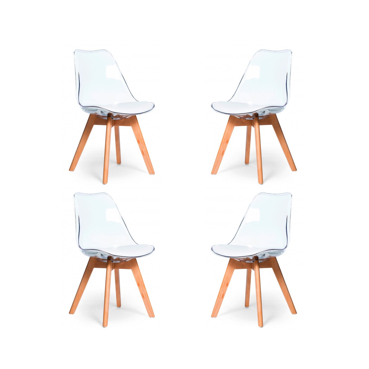 PAKKET 4 TRANSPARANTE VERONA STOELEN